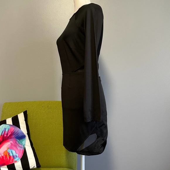 Tobi Three Little Words Black Mesh Long Sleeve Bodycon Mini Dress NEW Medium - Picture 3 of 5